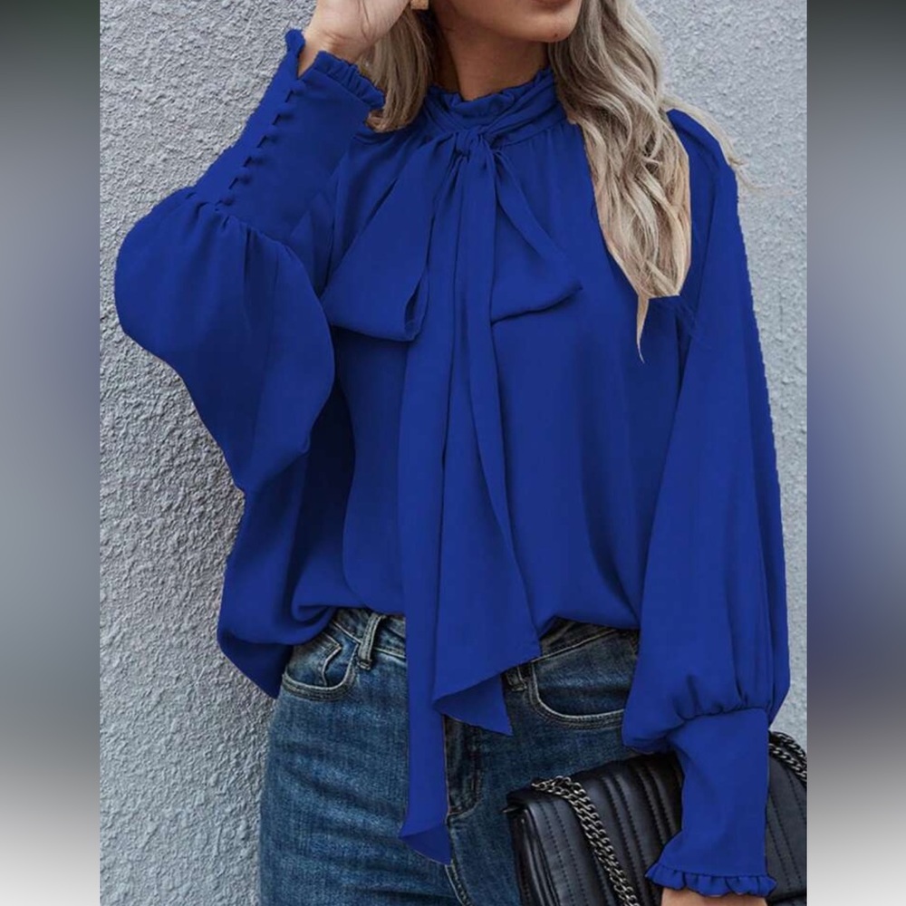 Elegant Royal Blue Women's Blouse